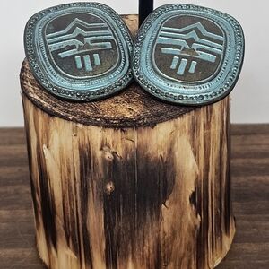 Vintage Laurel Burch Southwest Style Aztec Tribal Inspired Post Metal Earrings